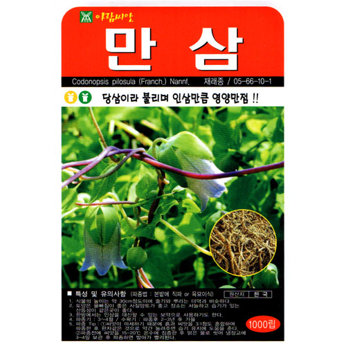 Tangshen Pilose Asia bell / codonopsis pilosula seed ( 1000 seeds)